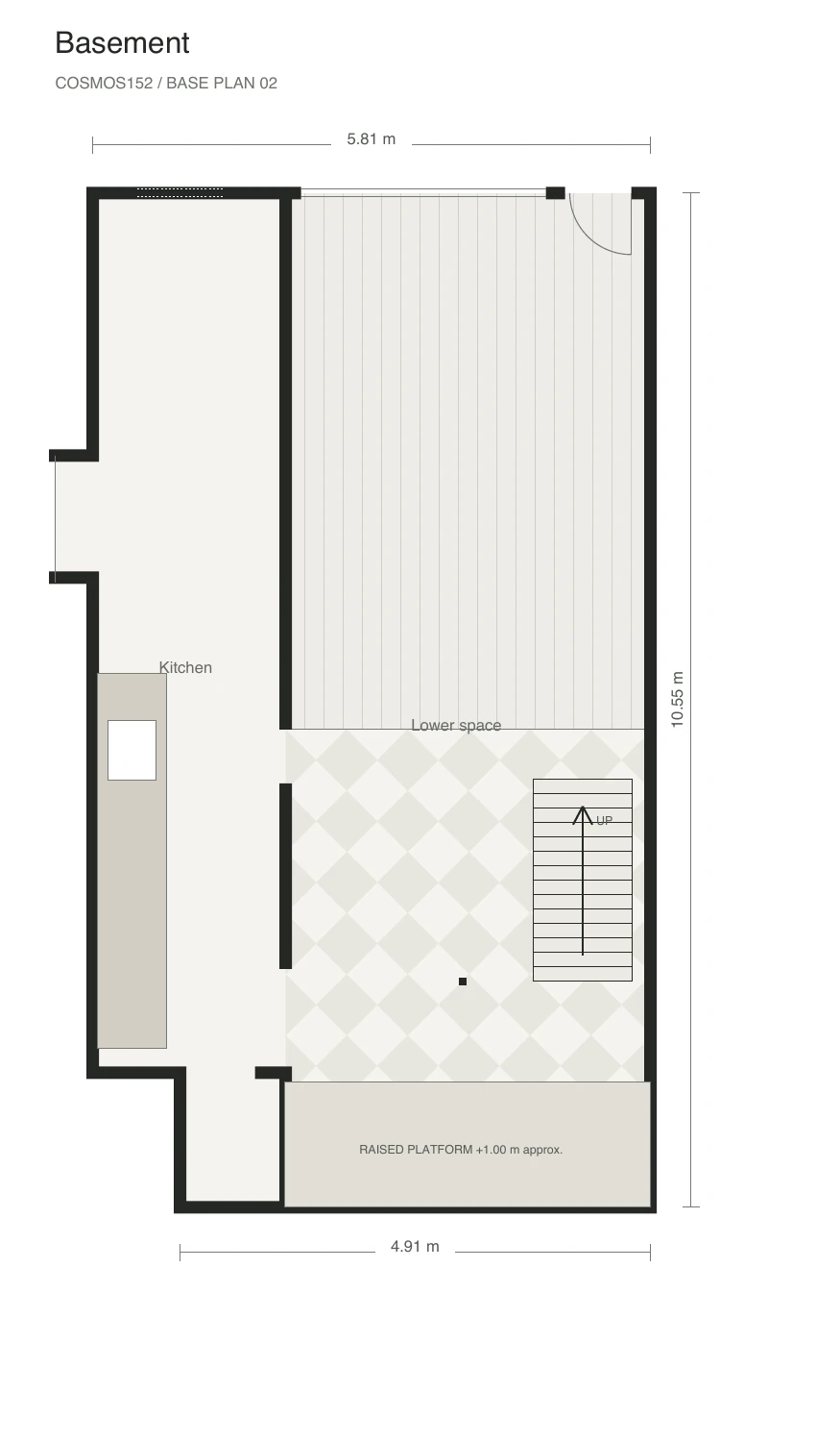 Concept floor plan of the COSMOS152 basement