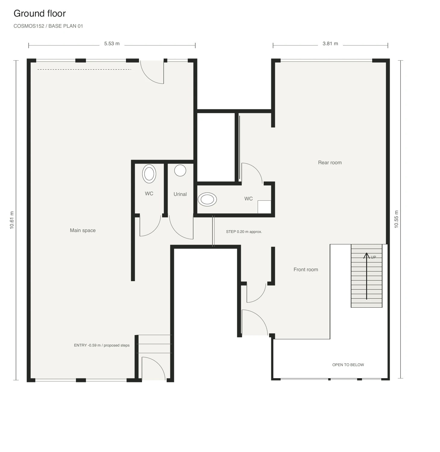 Concept floor plan of the COSMOS152 ground floor